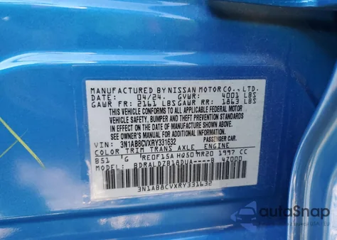 2024 Nissan Sentra Sv from USA, damaged, VIN 3N1AB8CVXRY331632